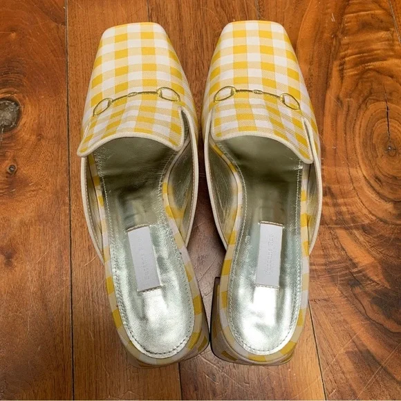 Suzanna Rae Vichy Mule Yellow Gingham Vamp Shoes 42 12 - Picture 8 of 12
